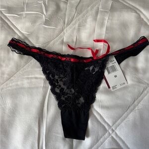 Donna Loren Black and Red Lace Panty